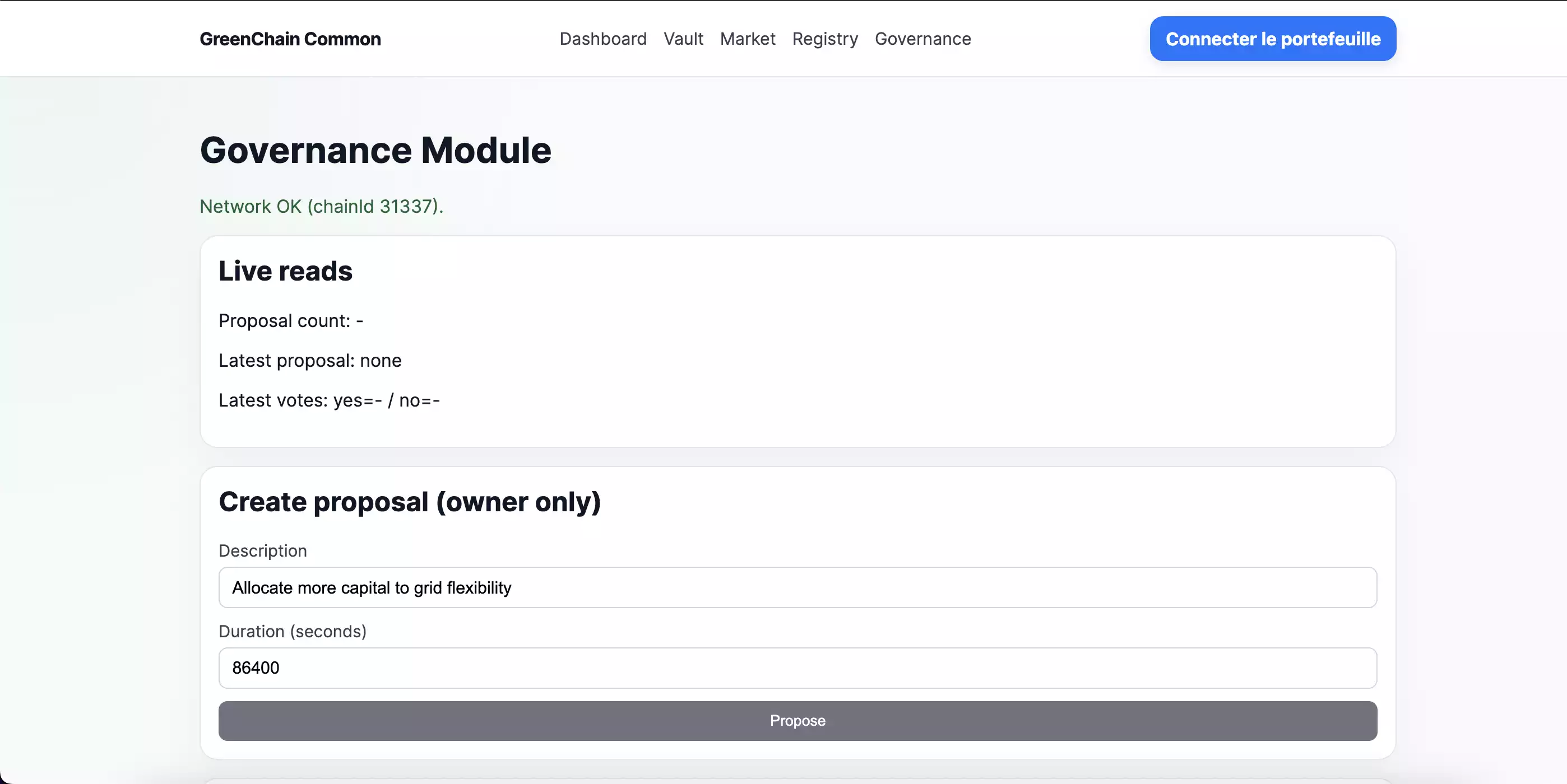 Governance — Propositions et votes